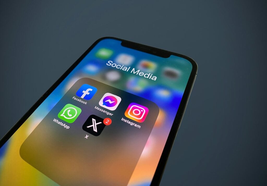 A phone screen showing social apps